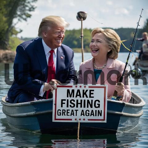 Product picture Donald Trump And Hillary Clinton Make Fishing Great Again